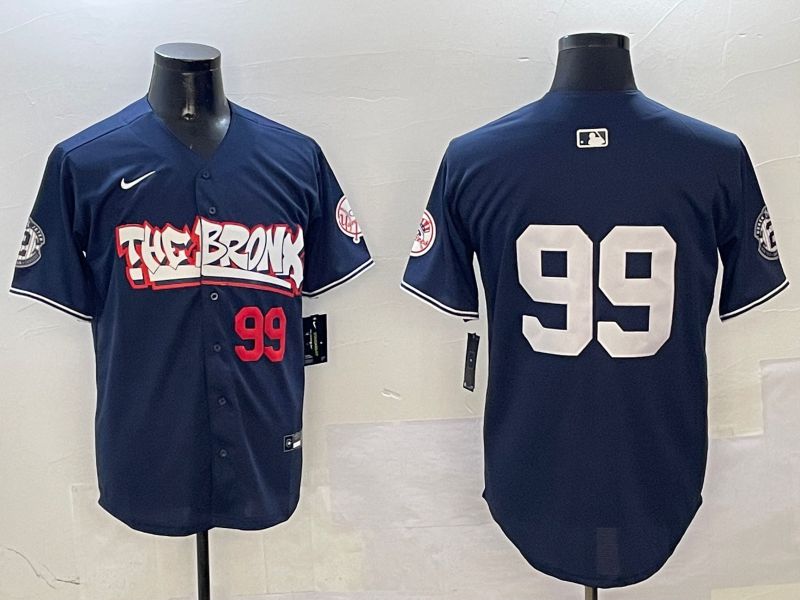Men New York Yankees #99 Judge Drak Blue four generations Joint Name 2025 Nike MLB Jersey style 10->new york yankees->MLB Jersey